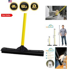 Pet Hair Removal Rubber Broom, 58" Telescopic Handle
