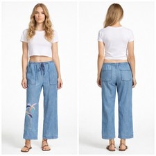 Johnny Was Sarabi Pull-On Chambray Pants 248 Size XL  J1724