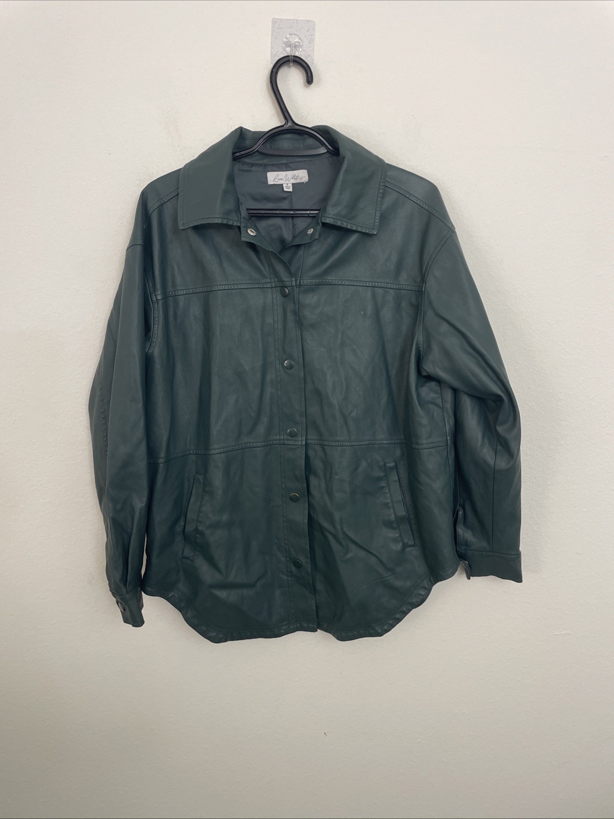 Love, Whit by Whitney Port Green Faux Leather Shacket Size S