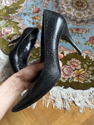 schwarze Gucci Vintage-Pumps