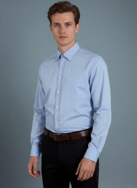 Men Armani Collezioni Shirt Blue Cotton M