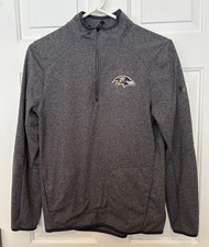 Baltimore Ravens NFL Youth L 14-16 1/4 Zip Pullover Jersey Gray Team Apparel