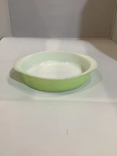 VTG PYREX LIME GREEN 8" ROUND CAKE / PIE PAN 227 BAKING  CASSEROLE