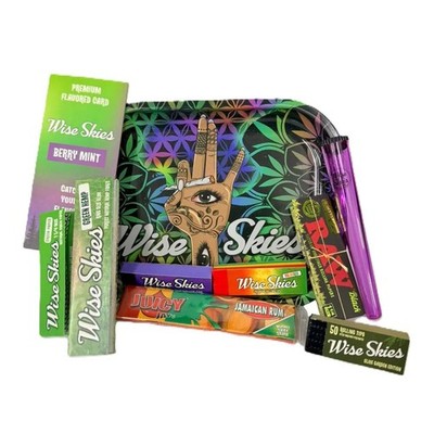 Wise Skies kleines Hand Tablett Set bunt Geschenk Rauchen nur Erwachsene Rauch Spaß süß