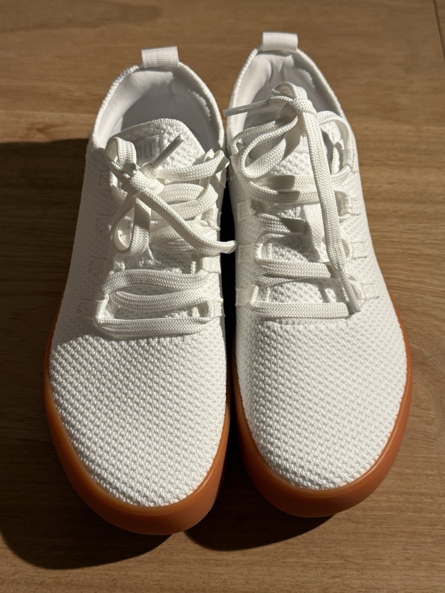 NOBULL Knit Trainer Sneakers White Gum Sole Men