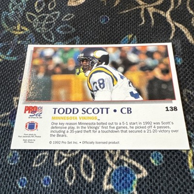 Todd Scott 1992 Pro Set Power #138 football card Minnesota Vikings