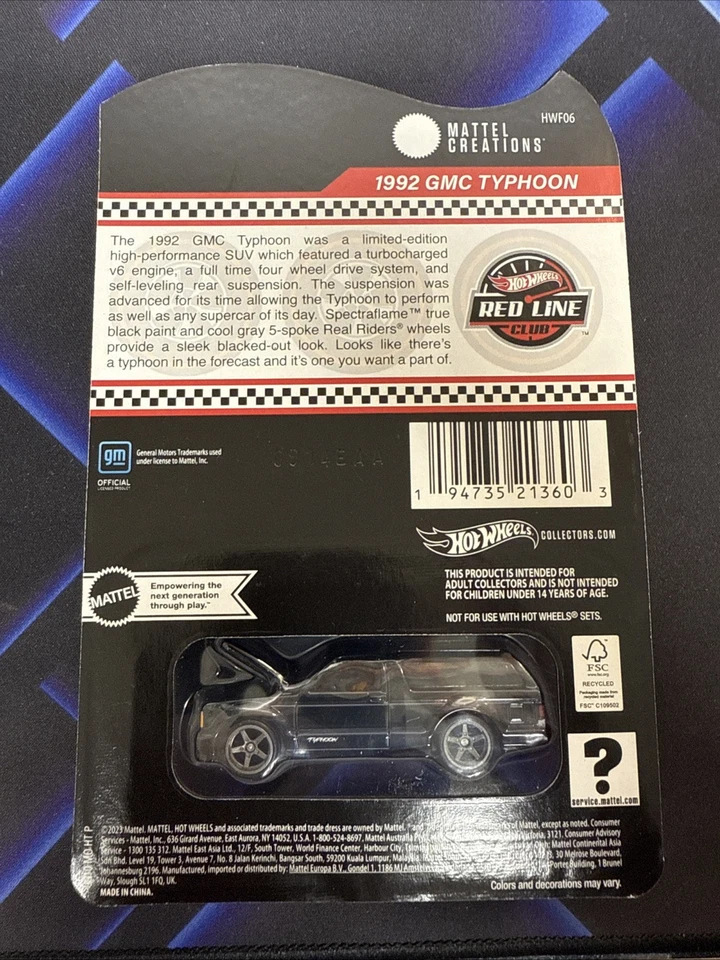 Hot Wheels Red Line Club 2024 RLC 1992 GMC Typhoon 🔥 Combined Shipping 🔥 - Image 4 of 4