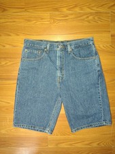 Levis 505 Denim Shorts Men s 33 Dark Wash 100 Cotton Western Cowboy Workwear