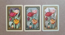 3 Vintage Swap Playing Cards - Named Tulip - Flowers Flower USNN