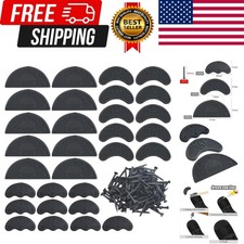 30PCS Heel Plates Black Heel Taps Rubber Tips Sole Heel Repair Pad Replacemen...