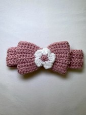 Handmade Crochet 0-3 Months Pink Flower Headband
