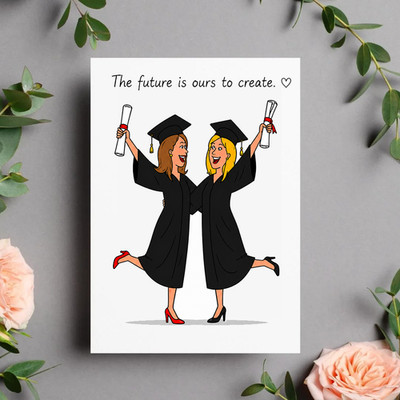 Two Graduates Graduation Card, Inspirational Design