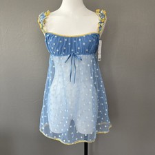 Urban Outfitters Blue Floral Babydoll Sleep Dress Size Medium