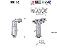 Katalysator AS 95140 FüR Yaris Toyota Vios NCP92_ SCP92_ NCP92R VVT SCP90_
