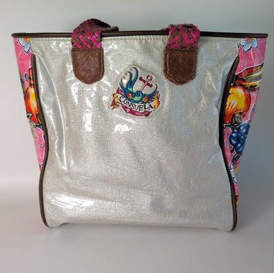 Consuela Chilli Journey Tote Bag Silver Metalic Tropical Fruit Patch Retired