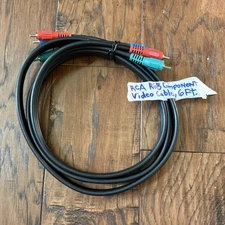 RCA RGB Component Video Cable Male to Male Black Triple Video, 6 Ft, B#39