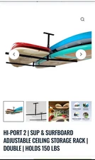 Double Ladder Ceiling Rack, Hi Port 2 Garage Storage and Organizer, Hanger Mount