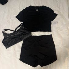 Lot of 3 NWT Victoria  s Secret Athleisure SML Brief Crop Top Sport Bra