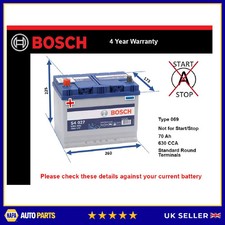 Battery fits CADILLAC CTS ELDORADO ESCALADE SEVILLE 79 to 07 Bosch 069 630A New