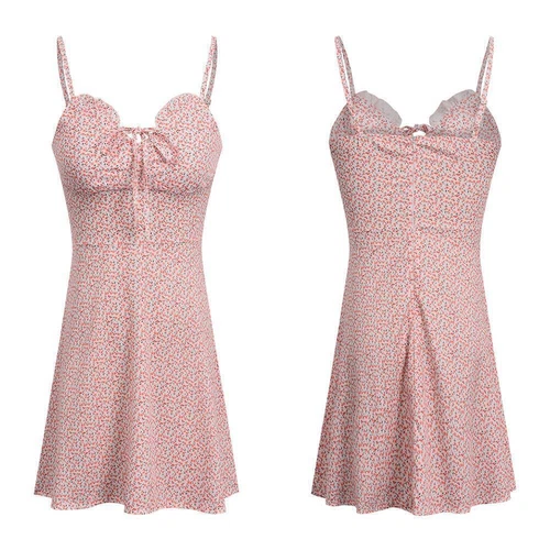 Damen Blumen Boho Sexy Sommer Träger Kleid Damen Urlaub Strand Mini Sommerkleid - Bild 8 von 13