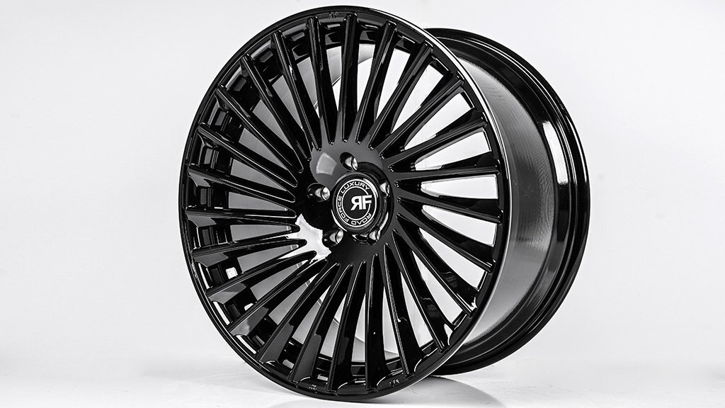 22” RF23 Wheels For Bentley Flying Spur Continental GT 22x9 / 22x10.5 Black 