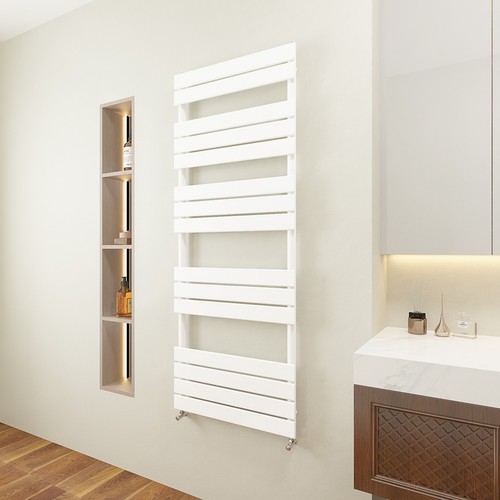 Black White Anthracite Towel Rail Radiator Heated Flat Panel Bathroom Warmer - Picture 85 of 93