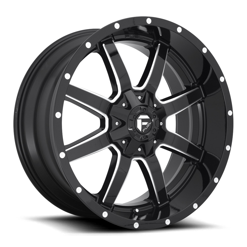 Image of 4 22 Inch Black Wheels Rims Chevy GMC Truck 8x180 Lug 22x10 Fuel Maverick D610