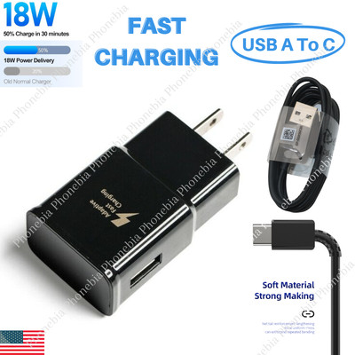 For Samsung Android Phone Adaptive Fast Charger Wall Adapter USB Type C Cord Lot
