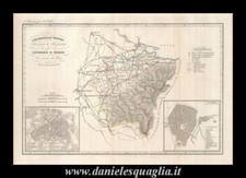 TORTONA VOGHERA  ALESSANDRIA PAVIA CARTA GEOGRAFICA VALLARDI 1868