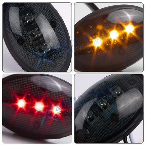 For Ford F350 F-Series LED Fender Bed Side Marker Lights Smoked Lens Amber + Red - Picture 2 of 22