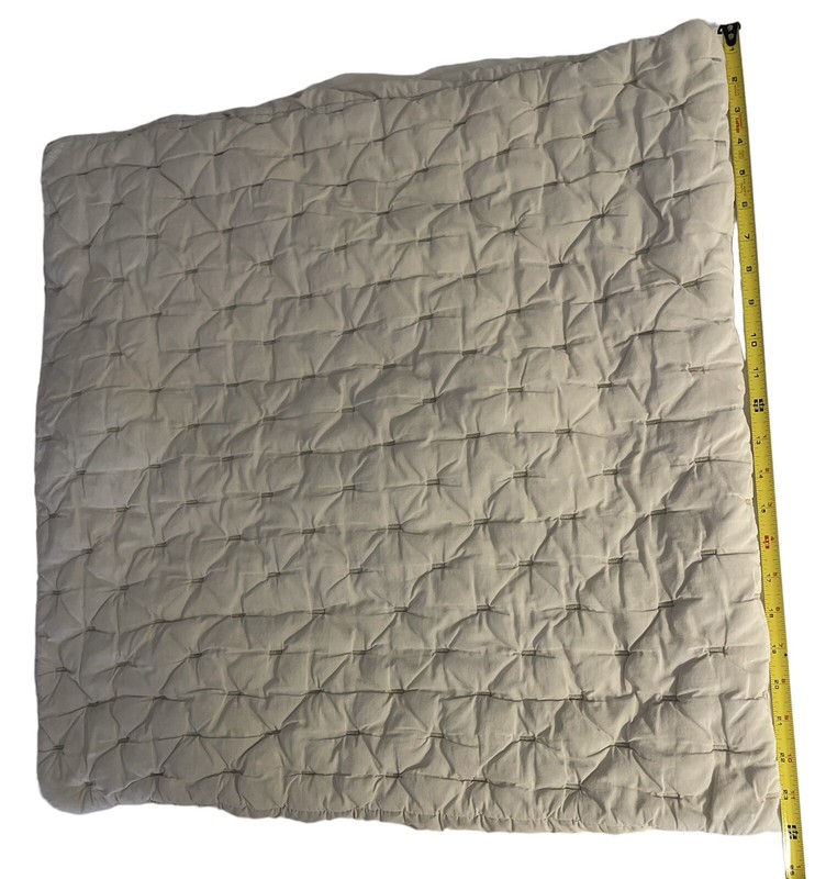 West Elm Euro Sham - thick textured stitched fabric, beige, 24”x24”