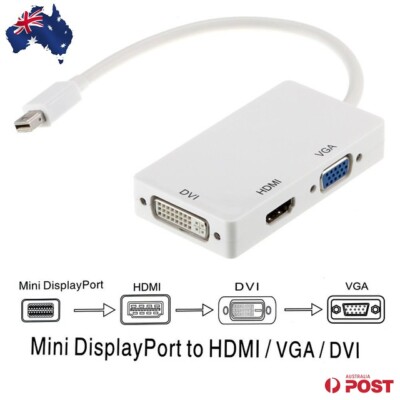 in1 Thunderbolt Mini DP Display port to HDMI DVI VGA Adapter