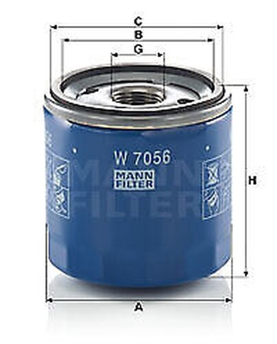 W 7056 Mann-Filter ÖLfilter FüR Alfa Romeo, Cadillac, Chevrolet, Dodge, Jeep, MG-image