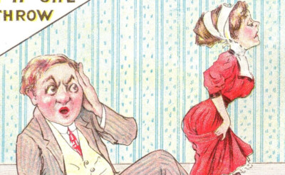 What if she did throw you down do you want to be kept up in the air Postcard 124