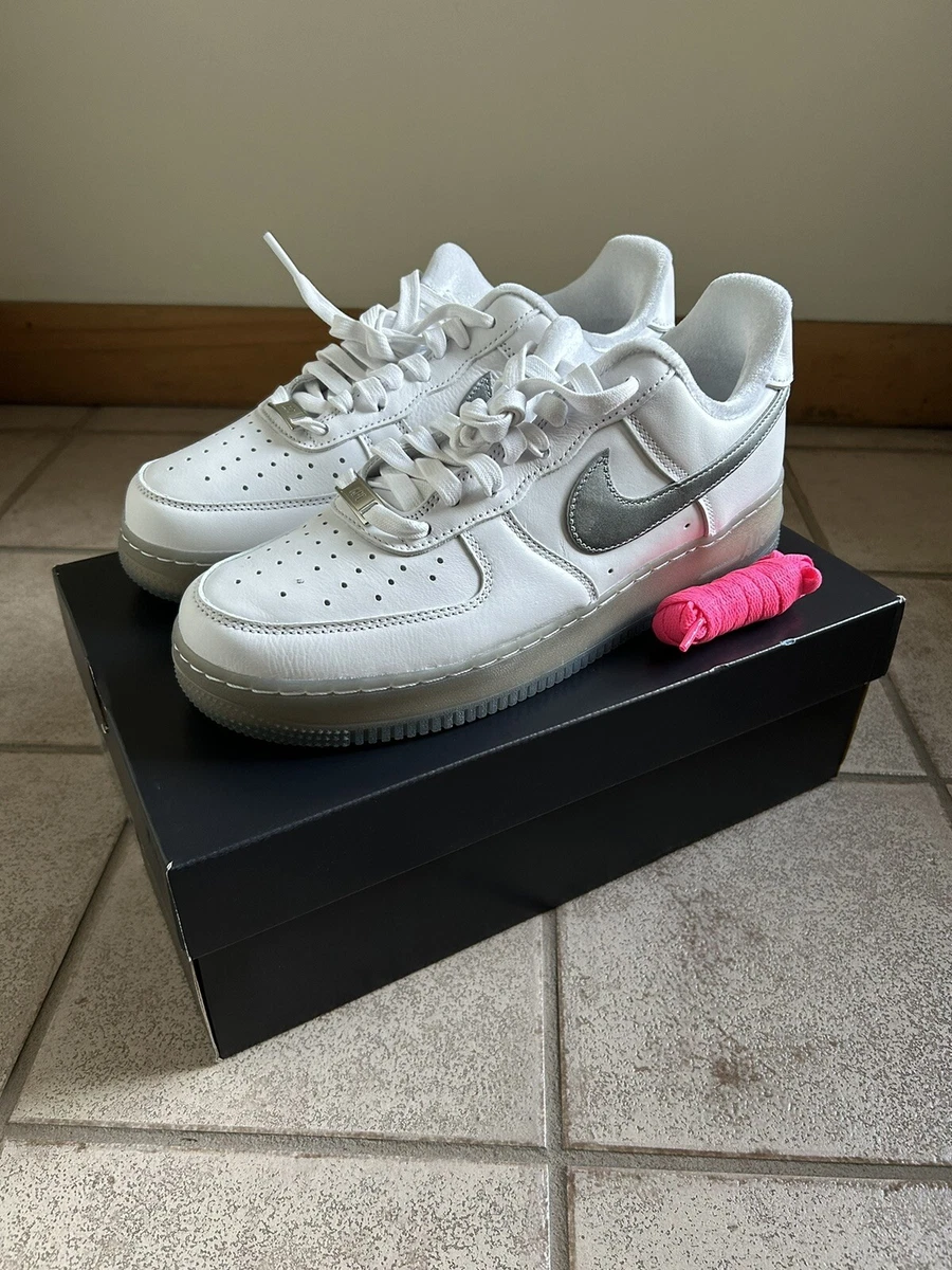 Nike Air Force 1 white silver size 8.5 men s Dx3945 100 eBay