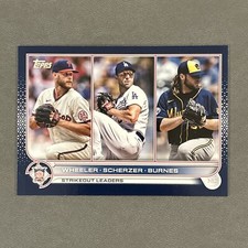2022 Topps NL Strikeout Leaders 137 Retail blue Parallel Wheeler Scherzer Burnes