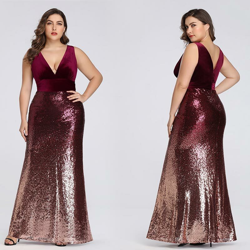 plus size burgundy sequin dress