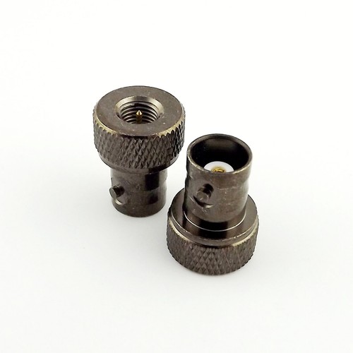 Nickel Black BNC Female Jack to SMA Male Plug Straight RF Radio Antenna Adapter - Picture 5 of 7