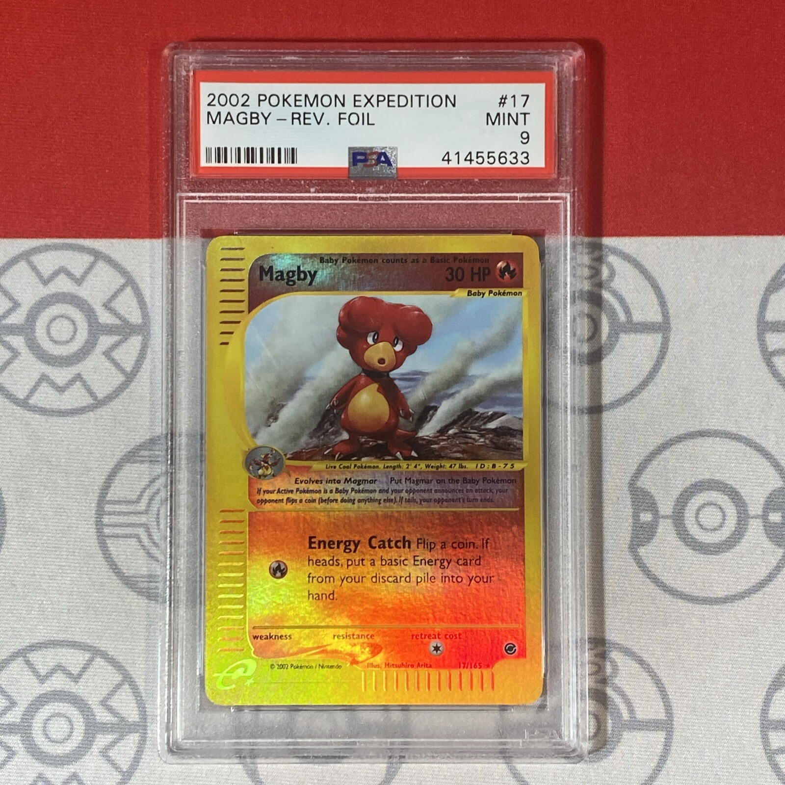 PSA 9 Magby 17/165 Reverse Holo 2002 Pokemon Expedition 41455633