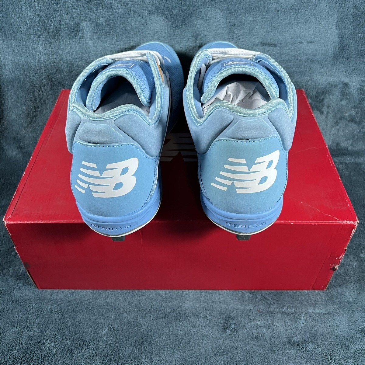 North Carolina Men's Baby Blue New Balance Metal Baseball Cleats