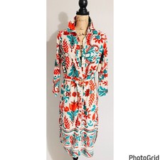 Anthropologie Fig And Flower Linen Blend Dress