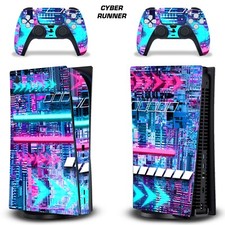 Skin Decal For PS5 Playstation 5 DIGITAL Console  Controller Stickers CYBERRUN