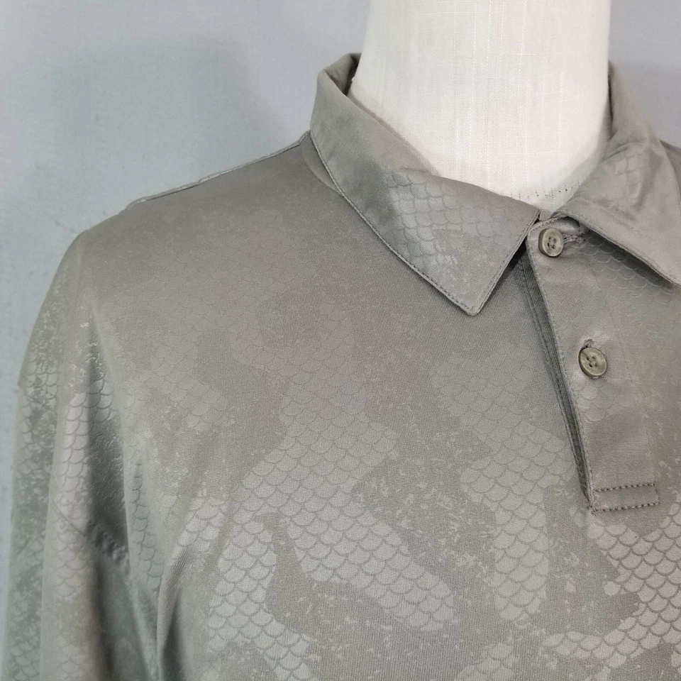 Reel Legends Polo Hombre XL Extra Grande Gris Corte Seco Ventilado Pesca Exterior Foto 4 de 4