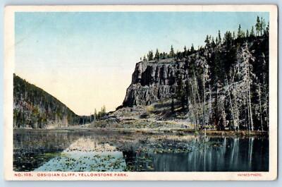Yellowstone Park Wyoming WY Postcard Obsidian Cliff Haynes Photo c1910's Antique