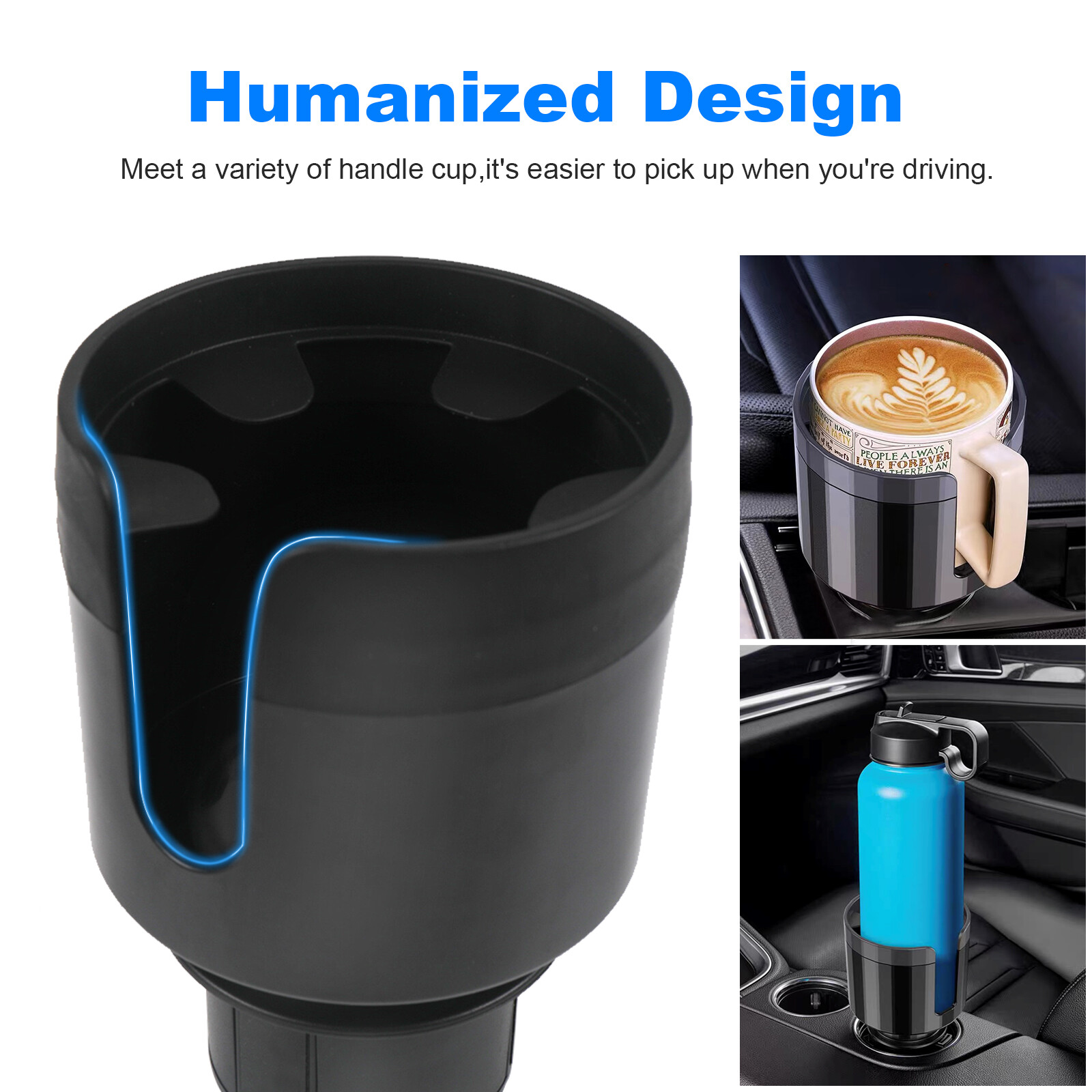 Car Cup Holder Rotatable Base Universal Adjustable Cup Expander Adapter