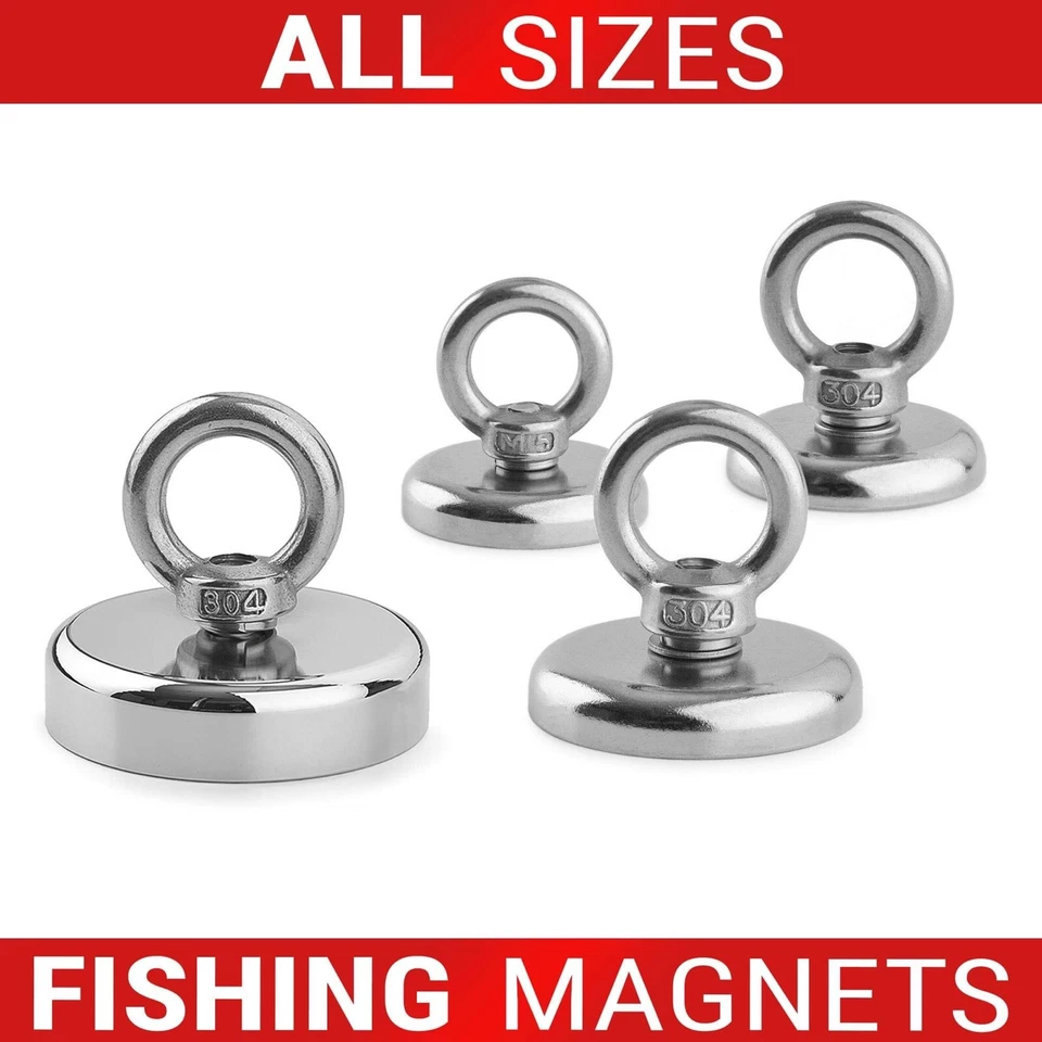 ONLINE MAGNETS Neodymium Fishing Recovery Magnets Very Strong Pull Force 20kg up to 1400kg