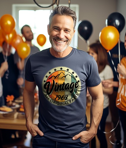 Vintage Mountain 1963-2023 60th Anniversary T-shirt - Funny Retro Design, Unisex - Picture 11 of 36