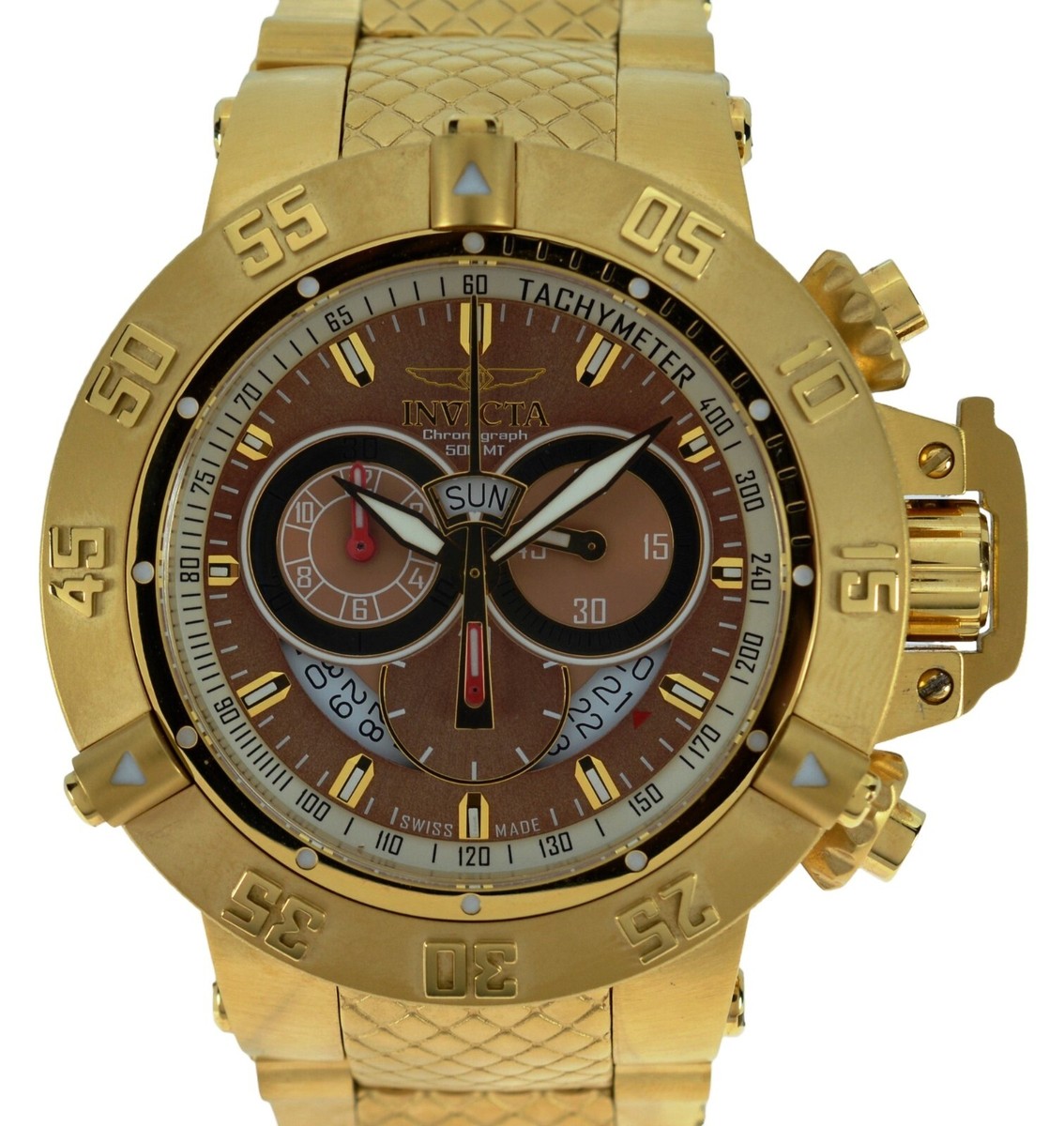 Men's 50mm Invicta Subaqua Noma III 500M Yellow Gold Quartz Watch