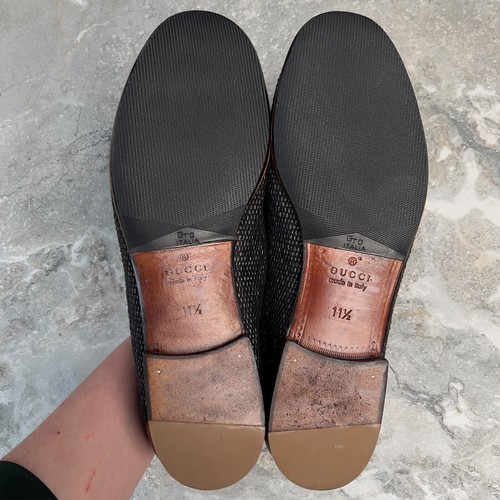 Gucci 1953 Horsebit Halbschuhe schwarz Raffia braun Leder 11,5 G oder 12 US 45,5 EUR - Bild 9 von 11