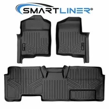 SMARTLINER Custom Fit Floor Mats 2 Row Liner Set 2009-2010 Ford F-150 SuperCab